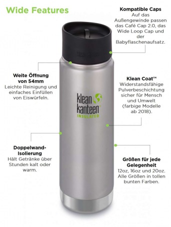  KLEAN KANTEEN Insulated in verschiedenen Farben