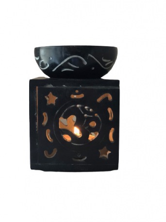  Duftlampe aus schwarzem Speckstein
